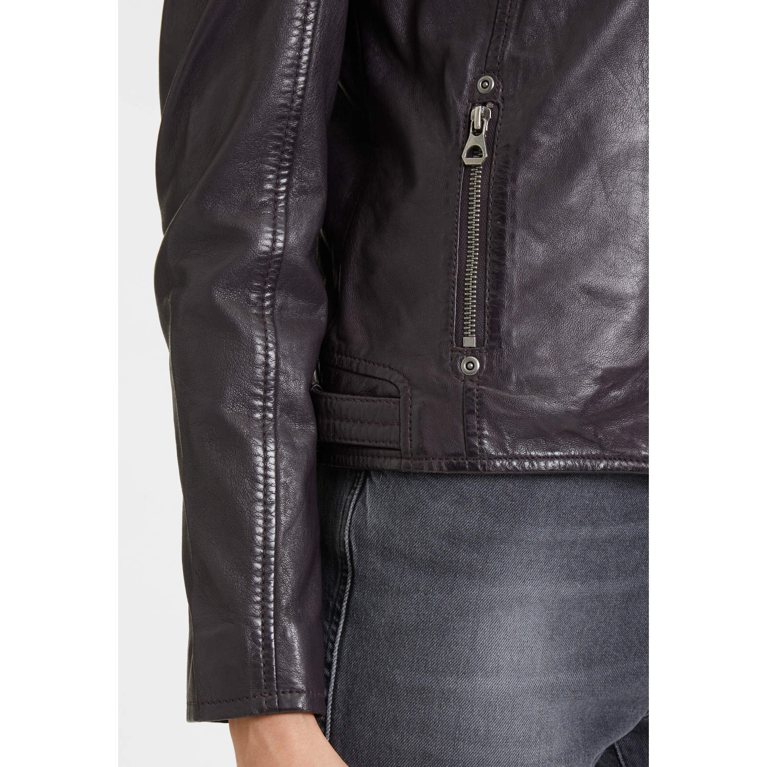 Kurtka skórzana damska Mauritius Ciemnofioletowa GWAlice – BLACK FRIDAY