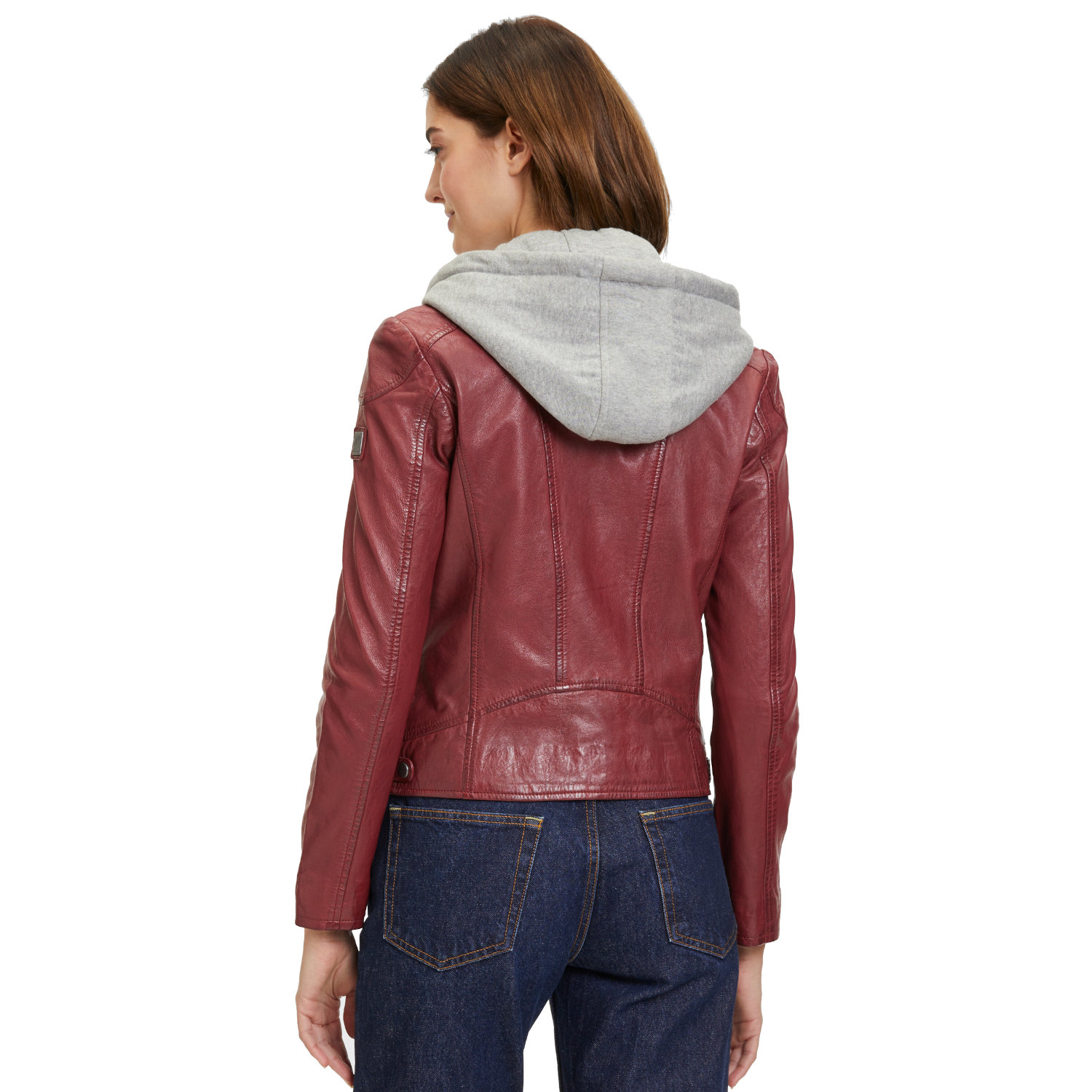 Kurtka skórzana damska Mauritius ciemnoczerwona GWAlice – BLACK FRIDAY