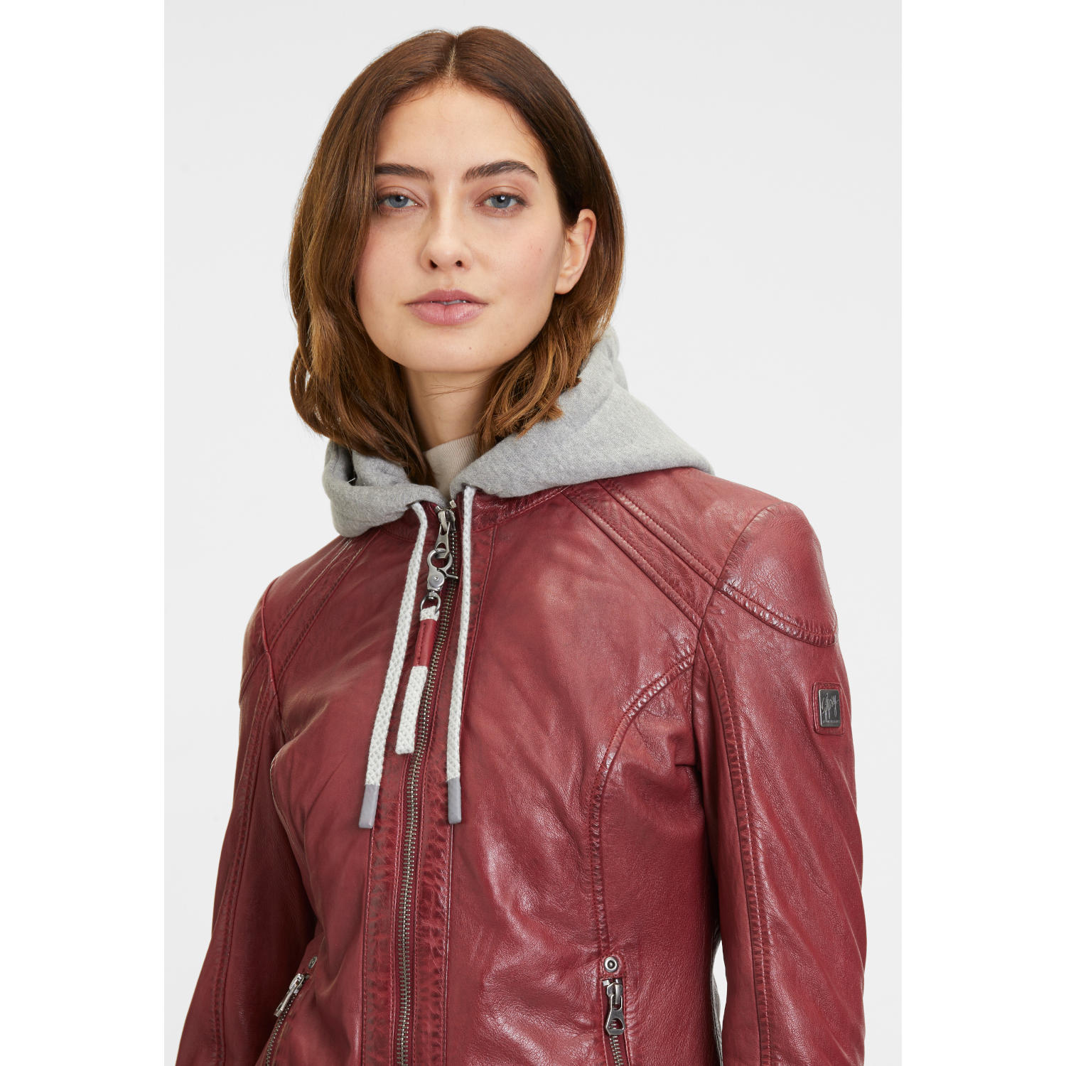 Kurtka skórzana damska Mauritius ciemnoczerwona GWAlice – BLACK FRIDAY