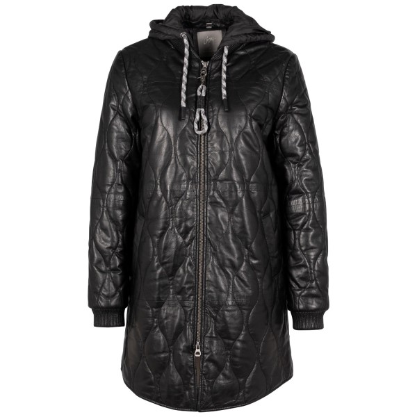Długa skórzana kurtka damska Mauritius Czarna GWArjeta