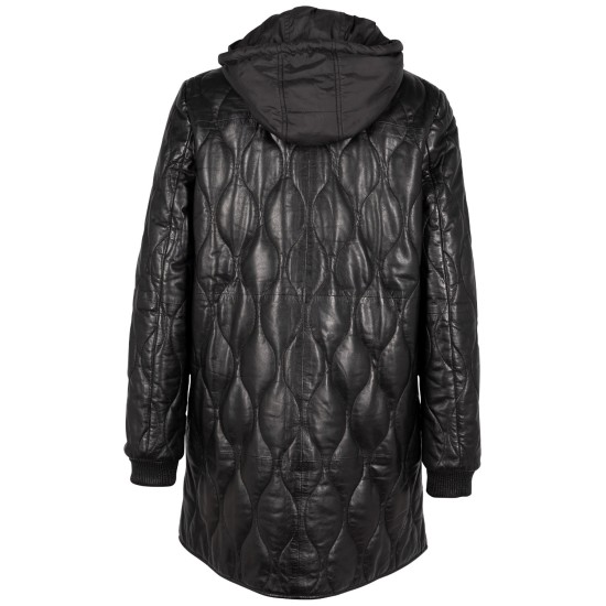 Długa skórzana kurtka damska Mauritius Czarna GWArjeta