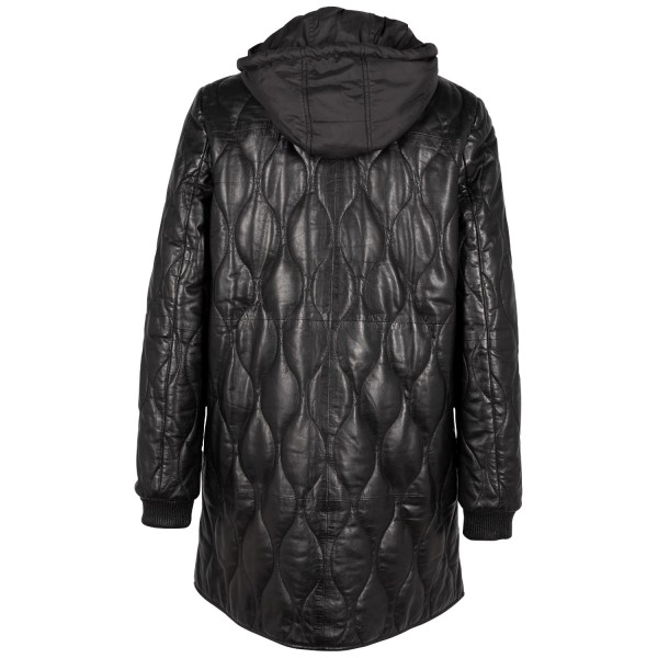 Długa skórzana kurtka damska Mauritius Czarna GWArjeta