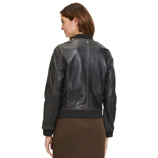 Damska skórzana kurtka Mauritius Czarna Vintage GWBrita