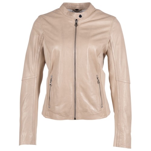 Kurtka skórzana damska Mauritius jasnobeżowa GWClair