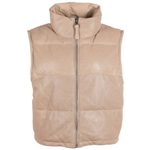 Kamizelka skórzana damska Mauritius jasnobeżowa GWEllice