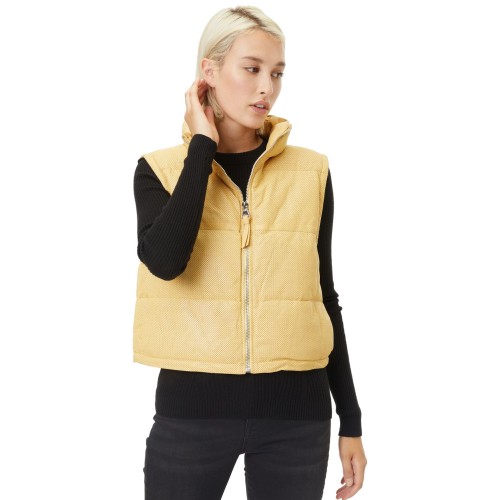 Kamizelka skórzana damska Mauritius jasnożółta GWEllice