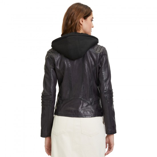 Kurtka skórzana damska Mauritius Ciemnofioletowa GWFlura