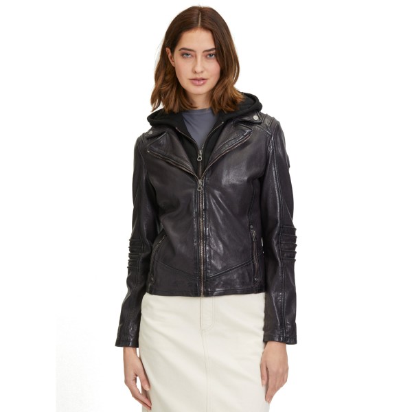 Kurtka skórzana damska Mauritius Ciemnofioletowa GWFlura