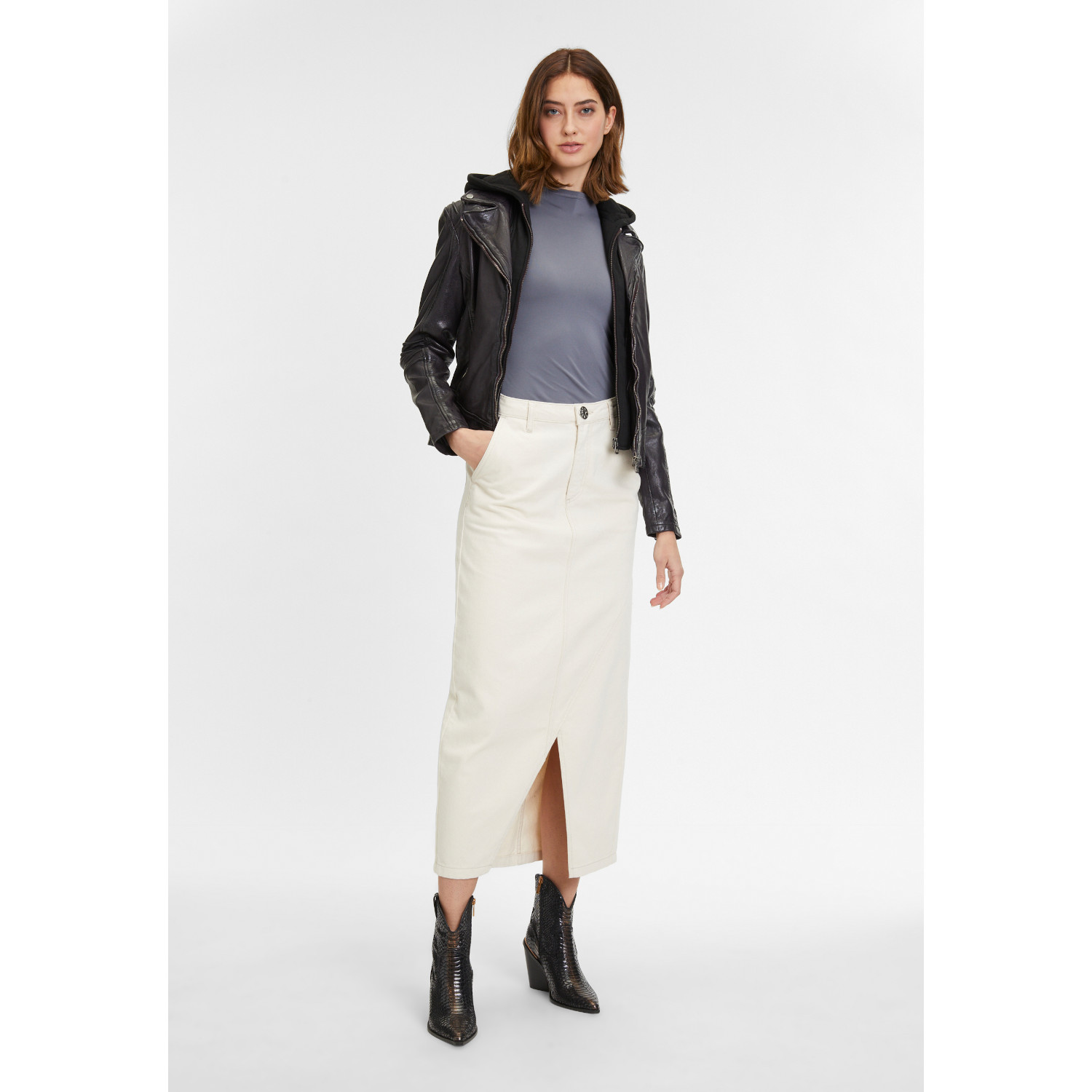 Kurtka skórzana damska Mauritius Ciemnofioletowa GWFlura – BLACK FRIDAY