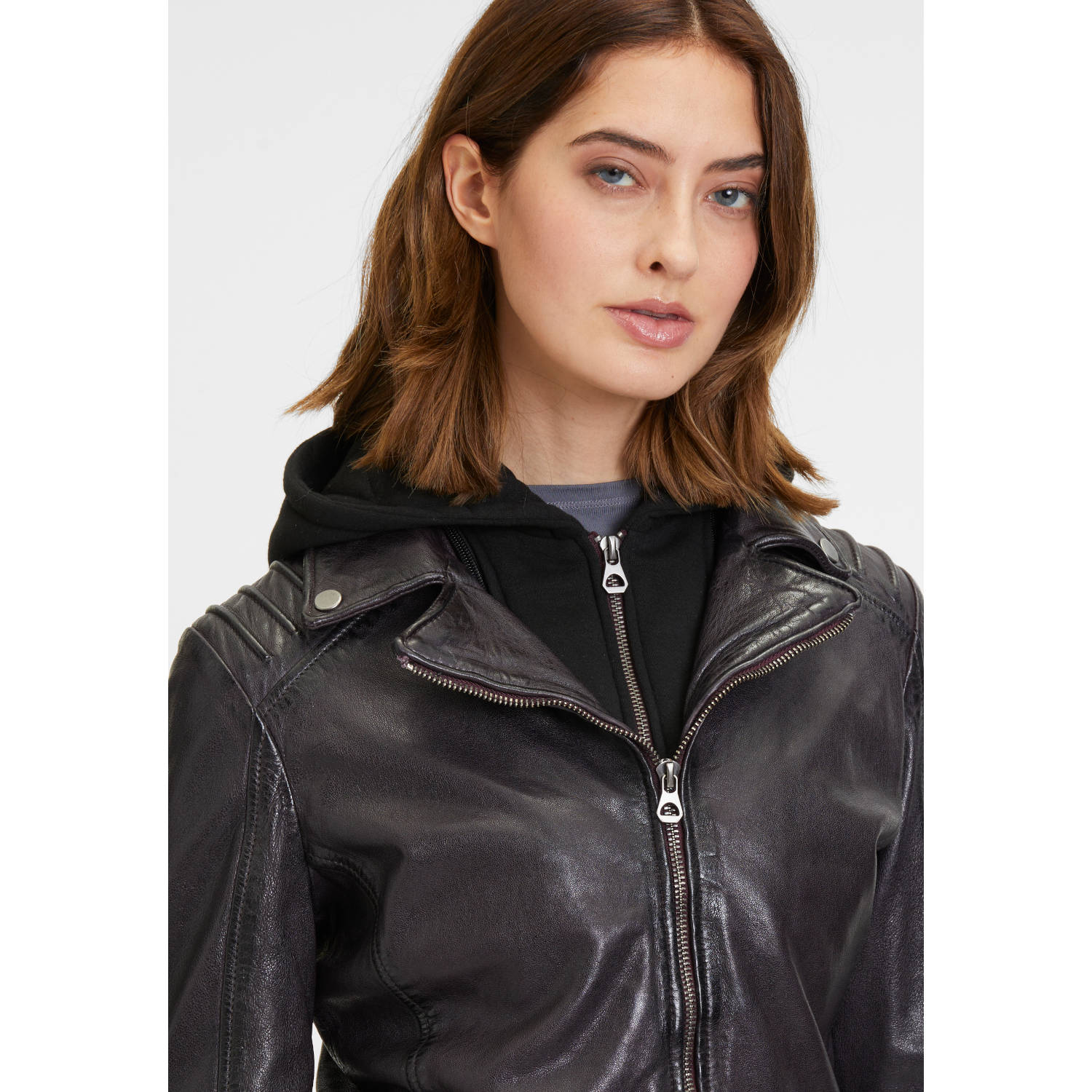 Kurtka skórzana damska Mauritius Ciemnofioletowa GWFlura – BLACK FRIDAY