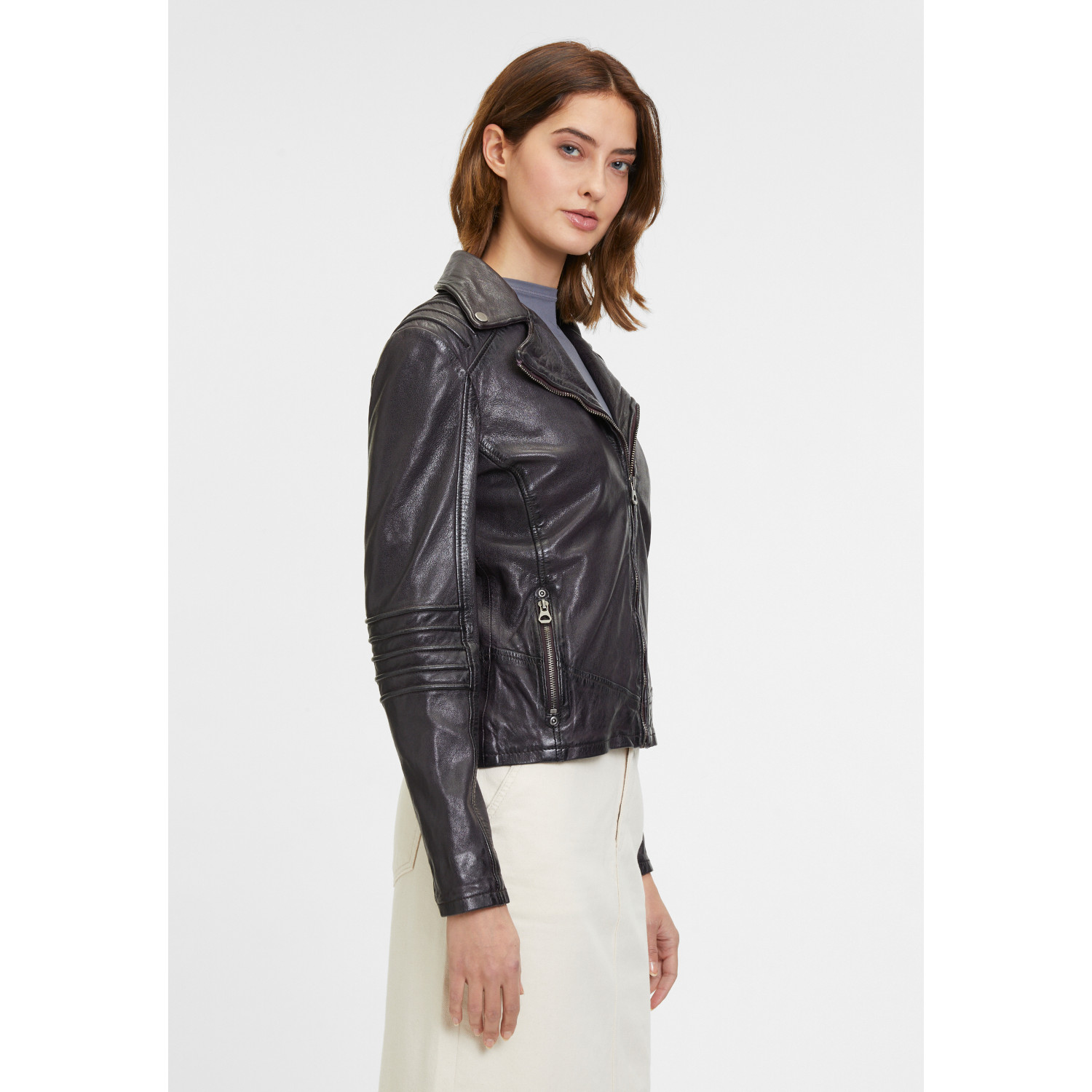 Kurtka skórzana damska Mauritius Ciemnofioletowa GWFlura – BLACK FRIDAY