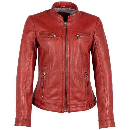 Kurtka skórzana damska Mauritius czerwona GWJanka