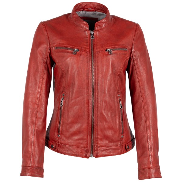 Kurtka skórzana damska Mauritius czerwona GWJanka