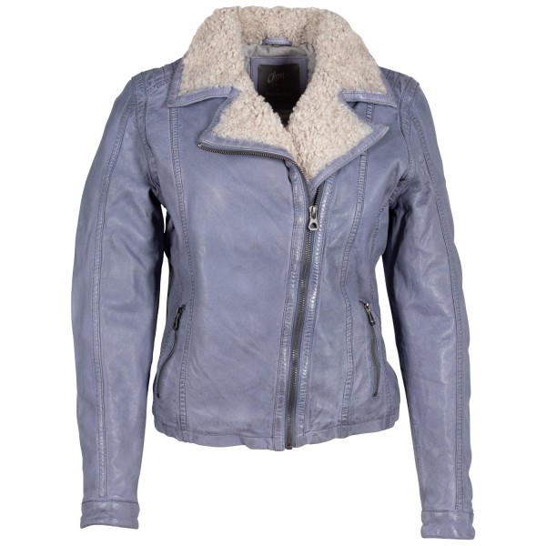 Damska zimowa kurtka skórzana Mauritius jasnoniebieska GWJolanda
