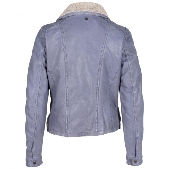 Damska zimowa kurtka skórzana Mauritius jasnoniebieska GWJolanda