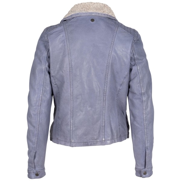Damska zimowa kurtka skórzana Mauritius jasnoniebieska GWJolanda