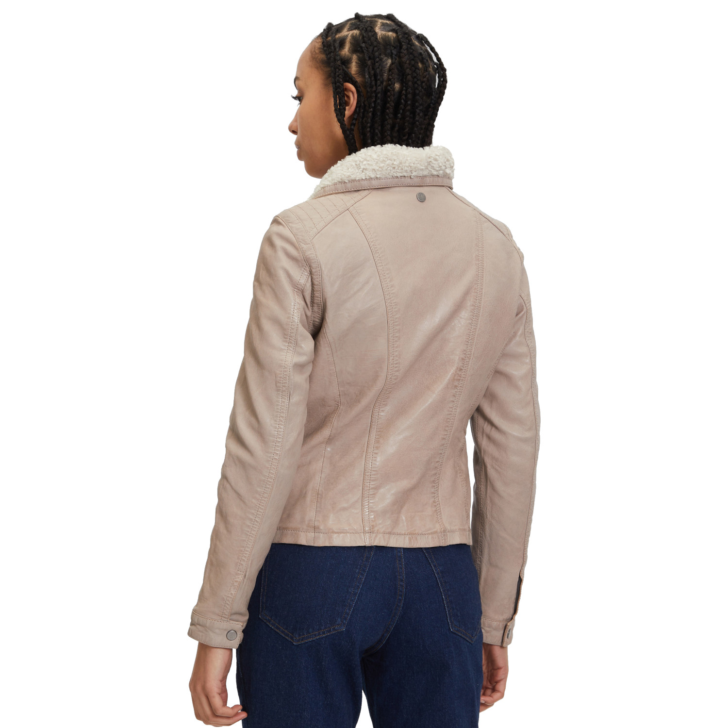 Damska zimowa kurtka skórzana Mauritius Szara GWJolanda – BLACK FRIDAY