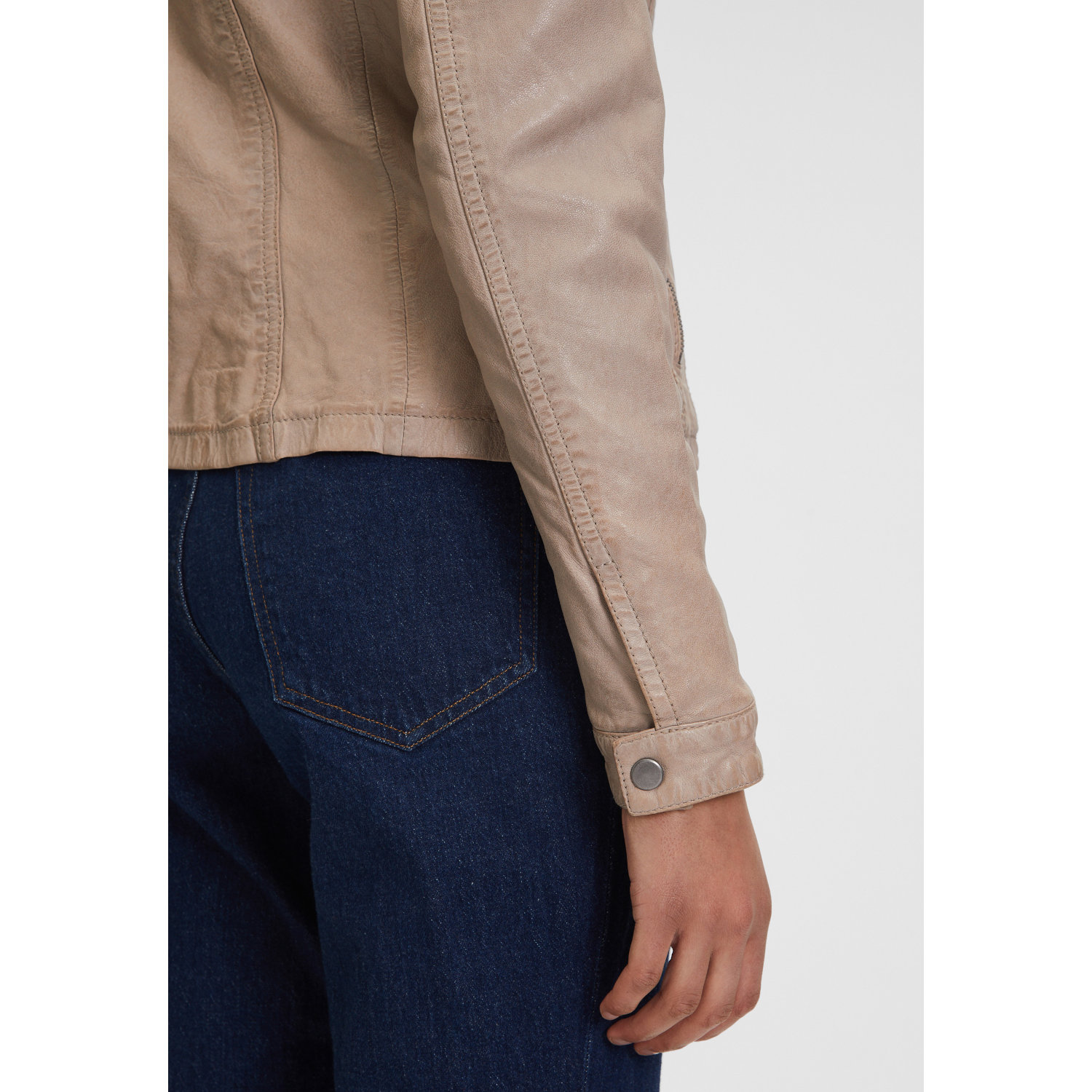 Damska zimowa kurtka skórzana Mauritius Szara GWJolanda – BLACK FRIDAY