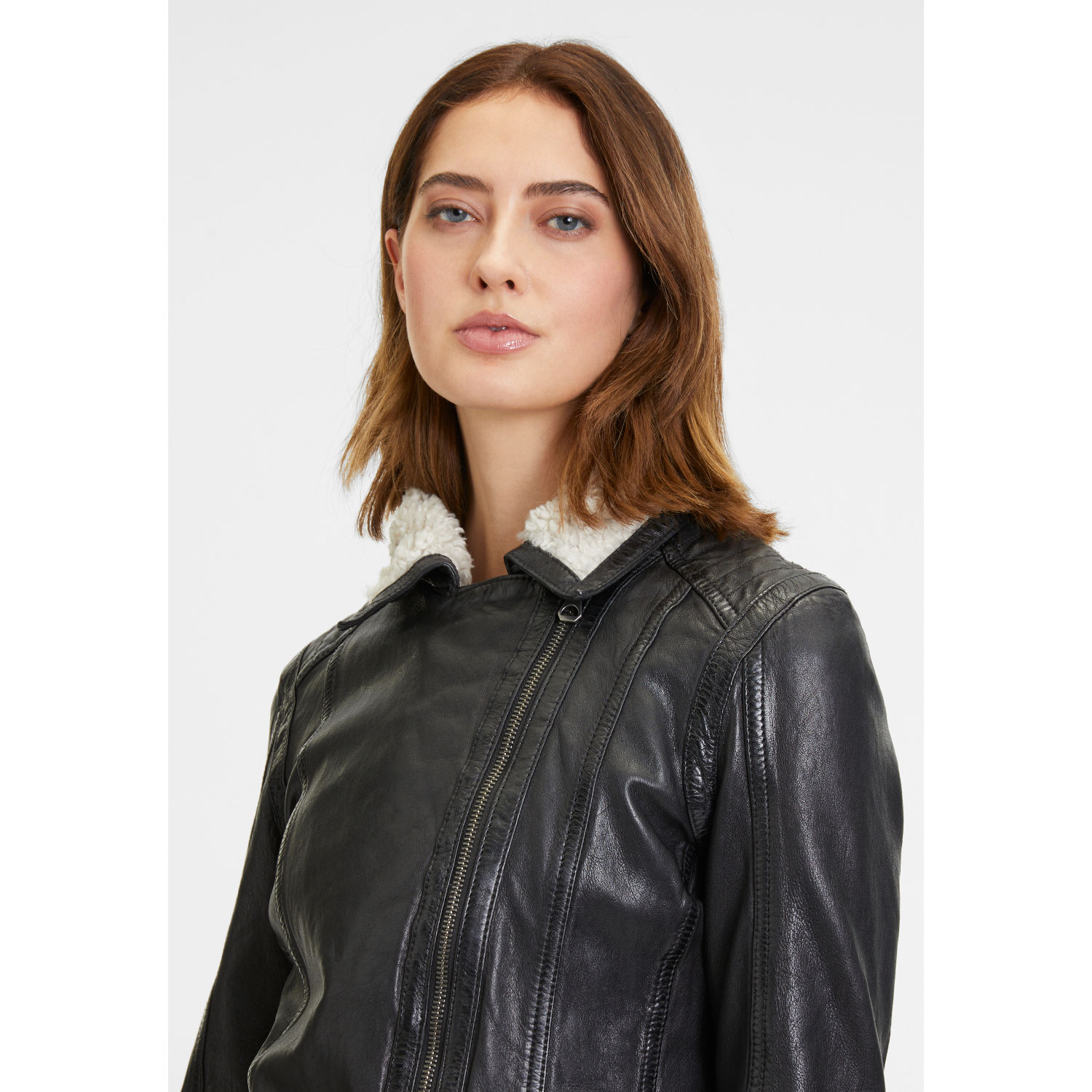 Damska zimowa kurtka skórzana Mauritius Czarna GWJolanda – BLACK FRIDAY