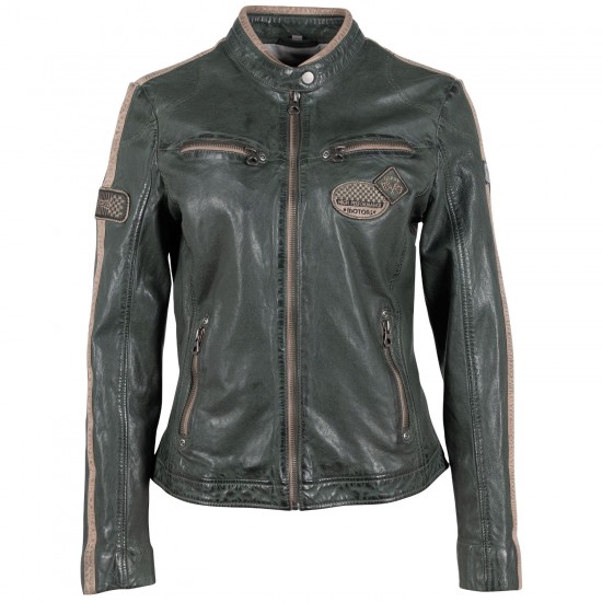 Kurtka skórzana damska Mauritius Ciemnozielona GWLiziya