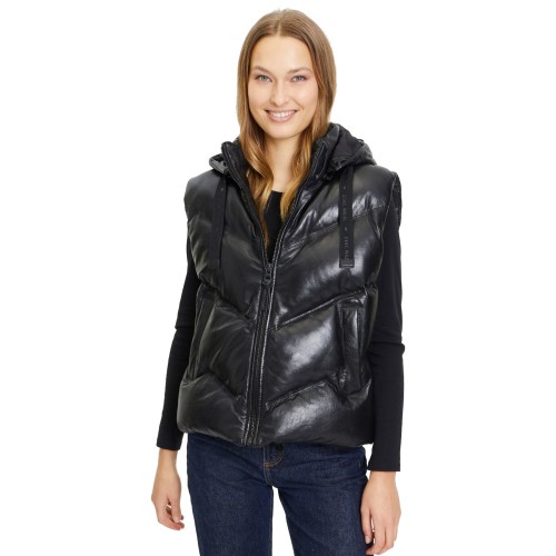 Kamizelka skórzana damska Mauritius Czarna GWNamica