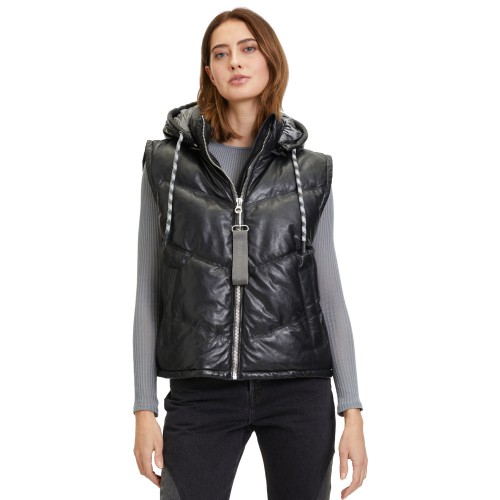 Damska skórzana kamizelka Mauritius Czarna GWNammi