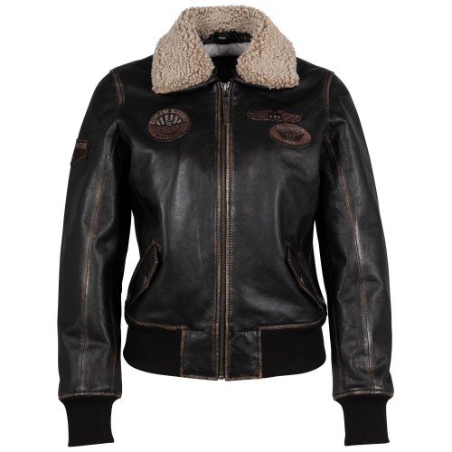 Damska skórzana kurtka Mauritius Czarna Vintage GWNastja 2