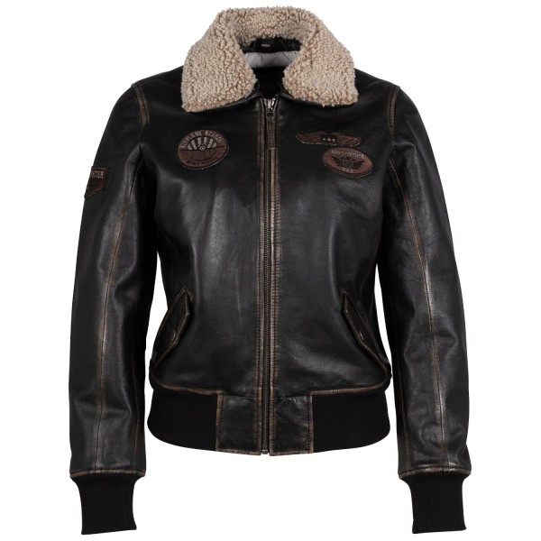 Damska skórzana kurtka Mauritius Czarna Vintage GWNastja 2