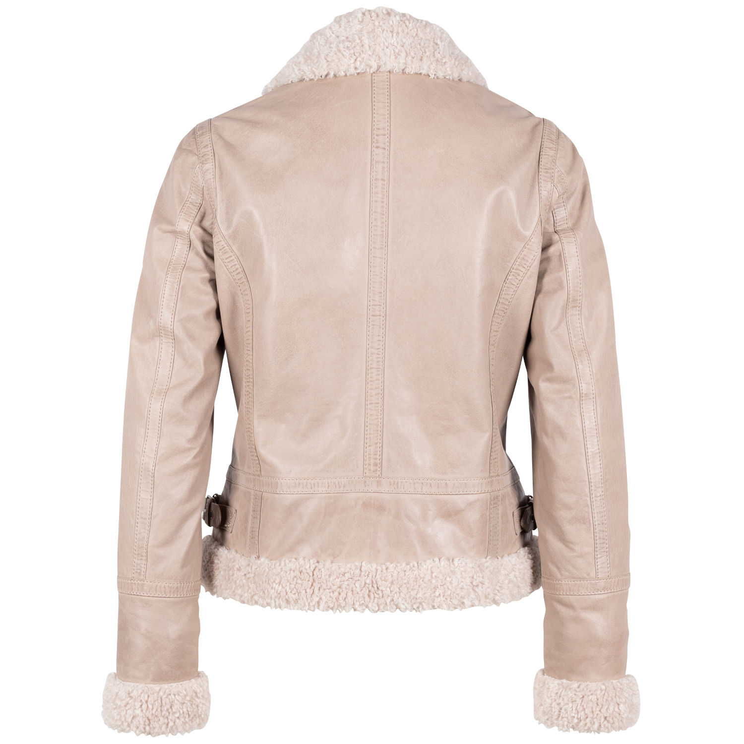 Damski skórzany płaszcz Mauritius Szary GWPhilina – BLACK FRIDAY