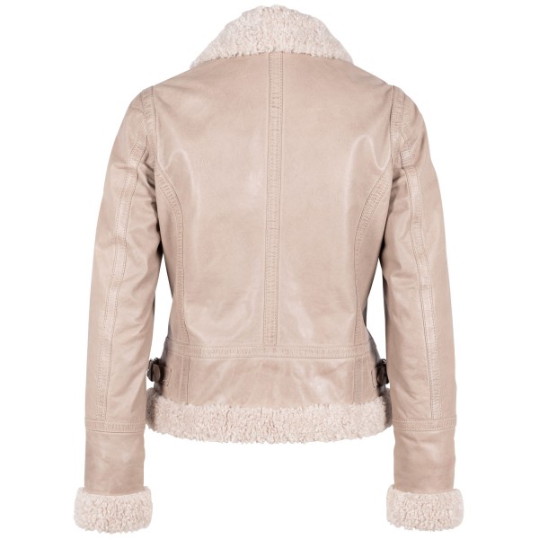 Damski skórzany płaszcz Mauritius Szary GWPhilina