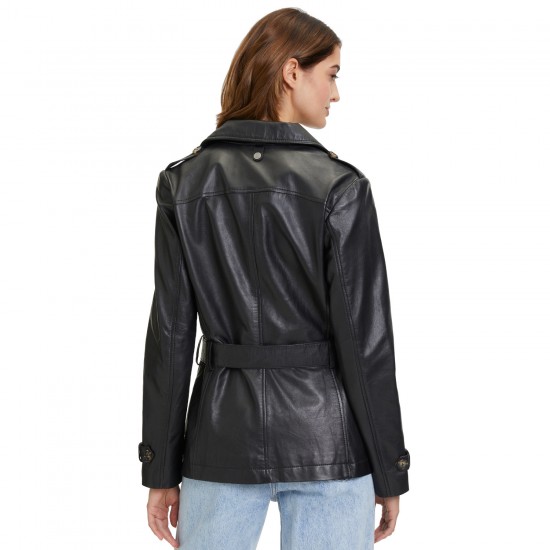 Długa skórzana kurtka damska Mauritius Czarna GWSkady