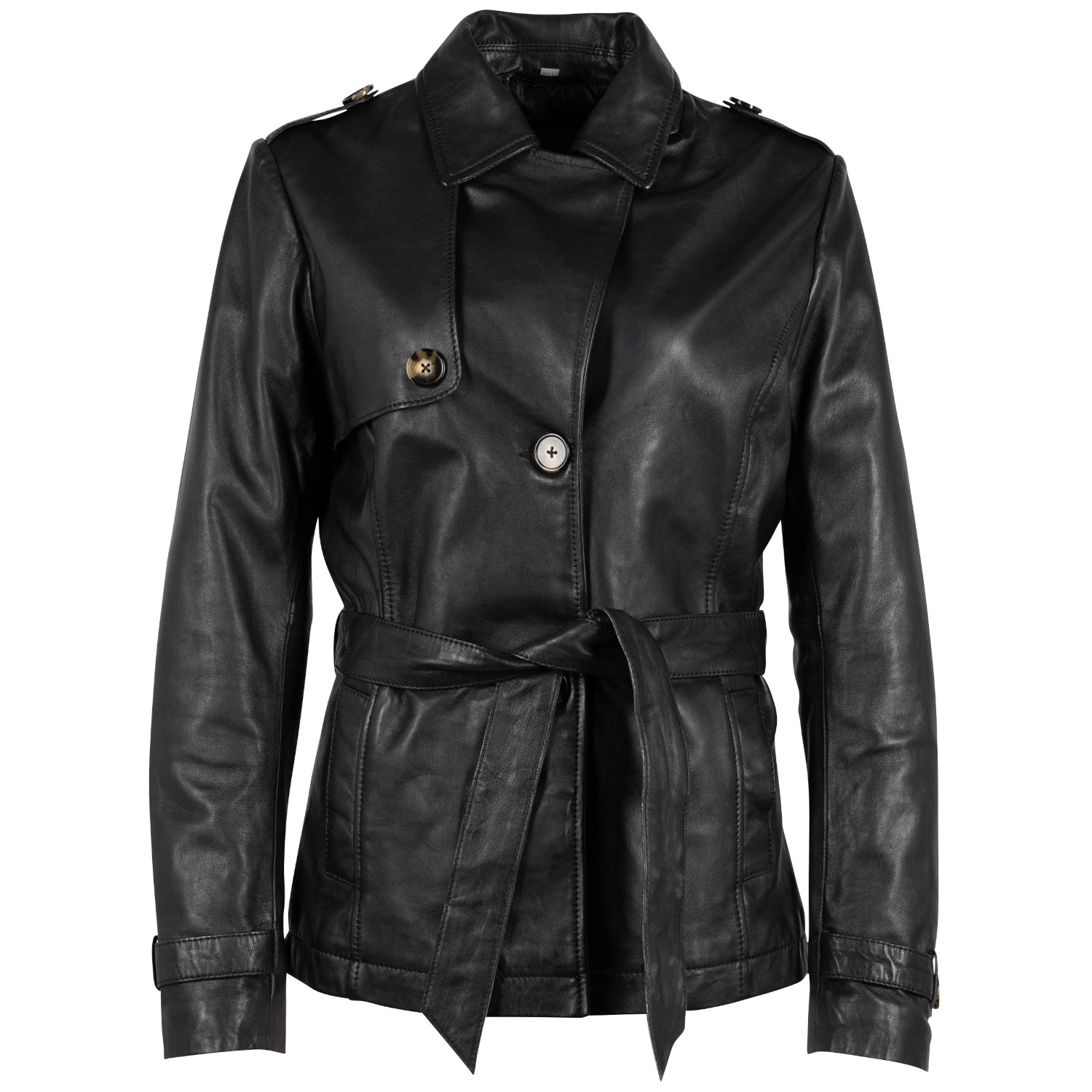 Długa skórzana kurtka damska Mauritius Czarna GWSkady – BLACK FRIDAY