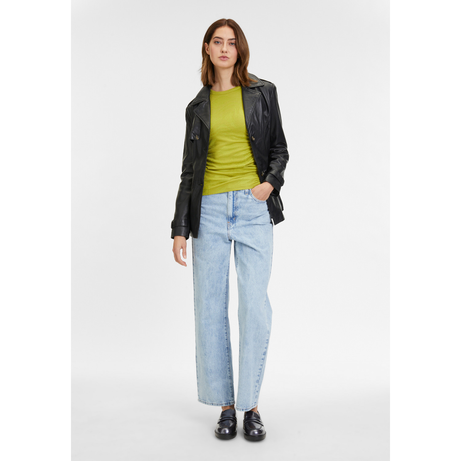 Długa skórzana kurtka damska Mauritius Czarna GWSkady – BLACK FRIDAY