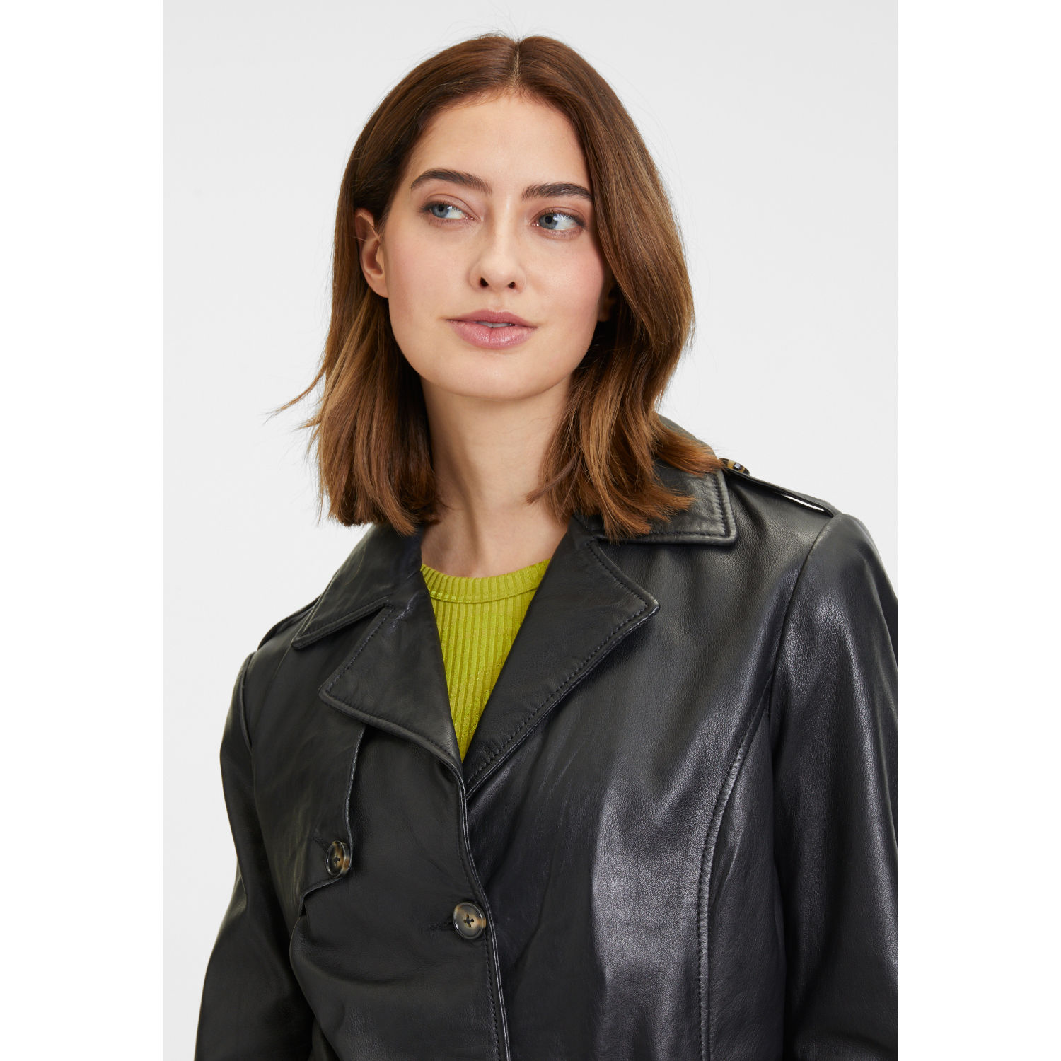 Długa skórzana kurtka damska Mauritius Czarna GWSkady – BLACK FRIDAY