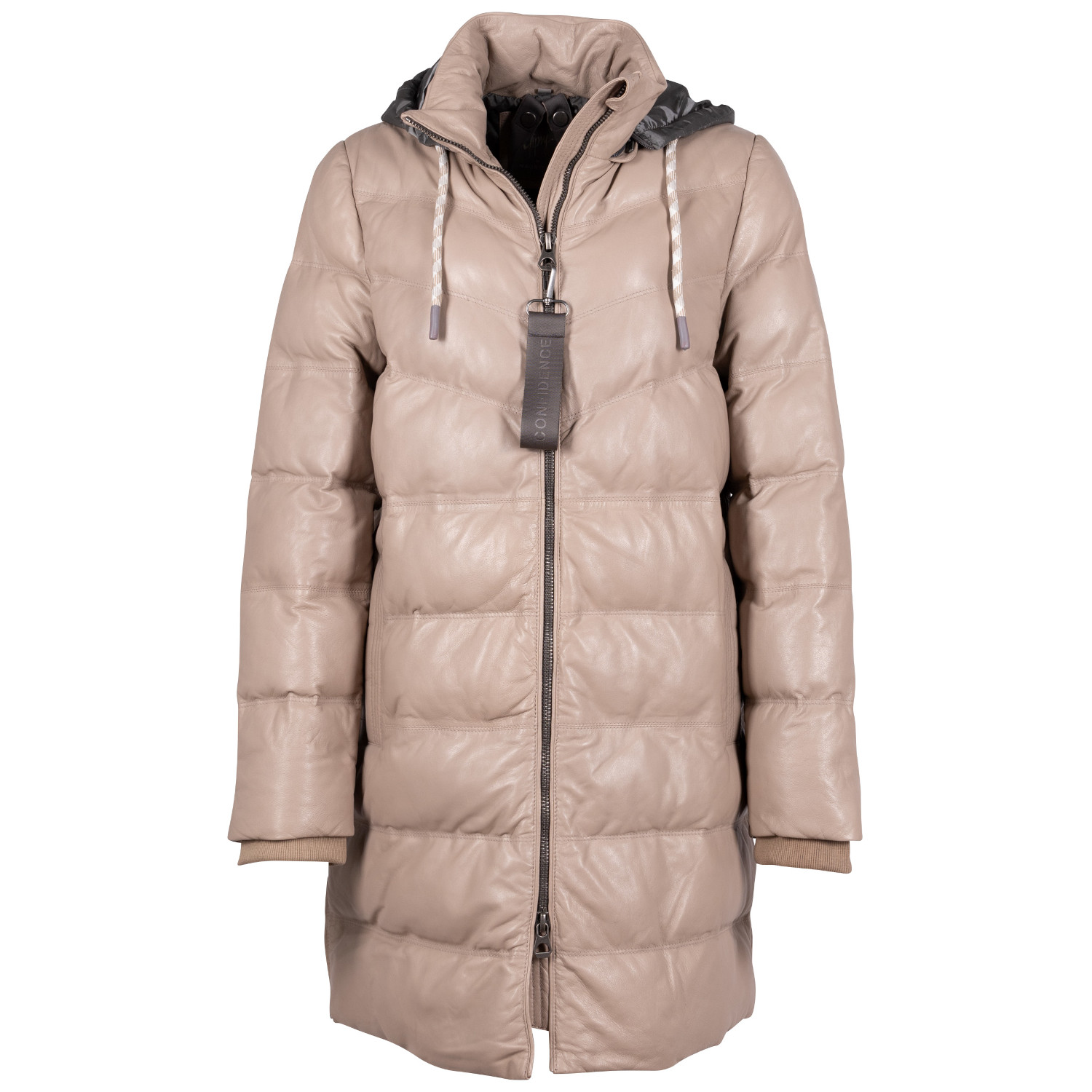 Długa skórzana kurtka damska Mauritius Beżowa GWValeriah – BLACK FRIDAY