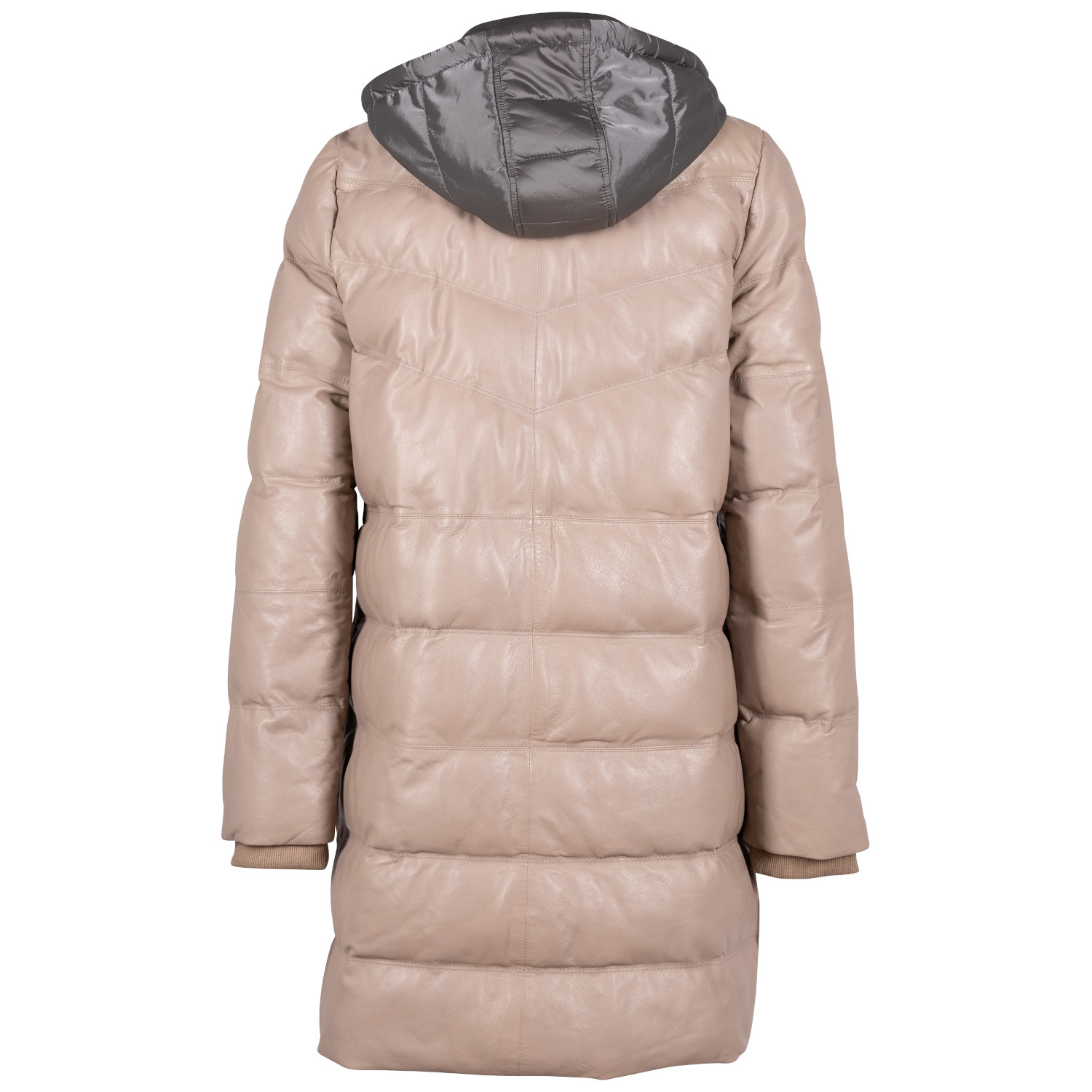 Długa skórzana kurtka damska Mauritius Beżowa GWValeriah – BLACK FRIDAY