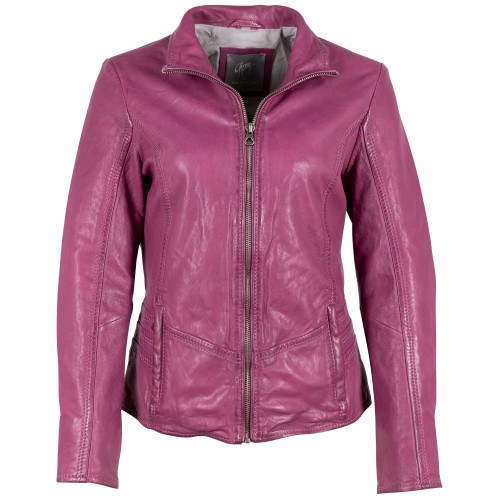 Kurtka skórzana damska Mauritius Ciemnoróżowa GWWany