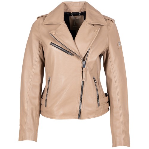 Kurtka skórzana damska Mauritius Beżowa MSWBjelle