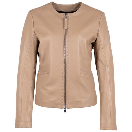 Kurtka skórzana damska Mauritius Beżowa MSWTjara