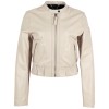 Damska krótka skórzana kurtka Mauritius Jasnobeżowa MWAmalie – BLACK FRIDAY