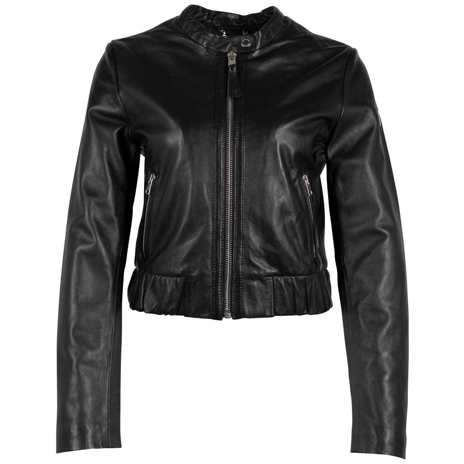 Damska krótka skórzana kurtka Mauritius Czarna MWAmalie – BLACK FRIDAY