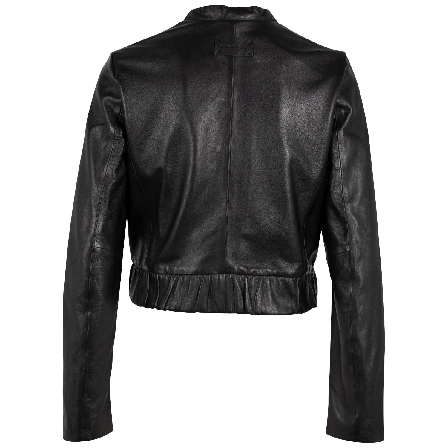 Damska krótka skórzana kurtka Mauritius Czarna MWAmalie – BLACK FRIDAY
