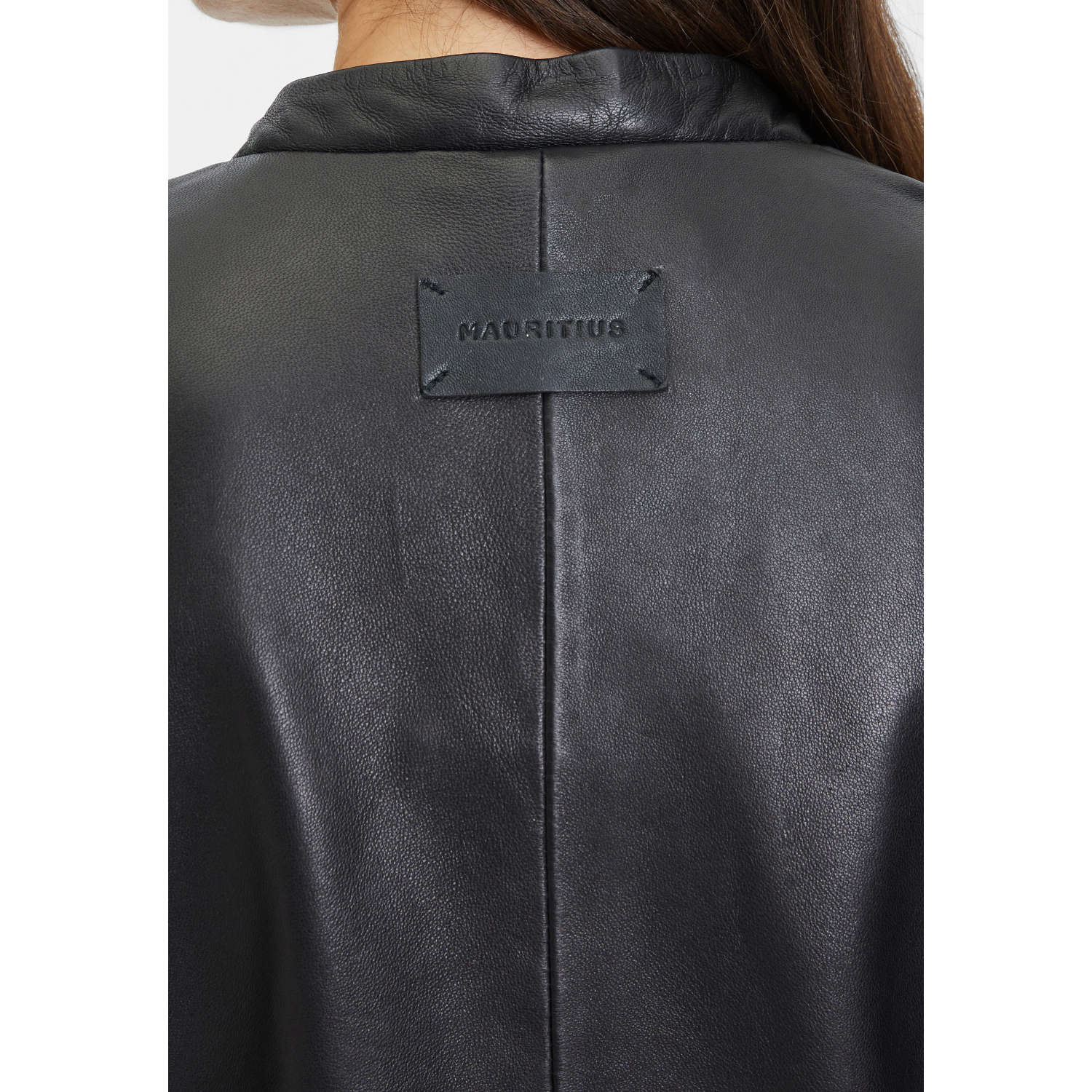 Damska krótka skórzana kurtka Mauritius Czarna MWAmalie – BLACK FRIDAY