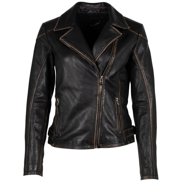 Kurtka skórzana damska Mauritius Antyczna czerń MWPeggie
