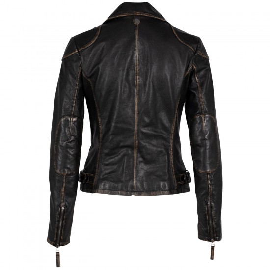 Kurtka skórzana damska Mauritius Antyczna czerń MWPeggie