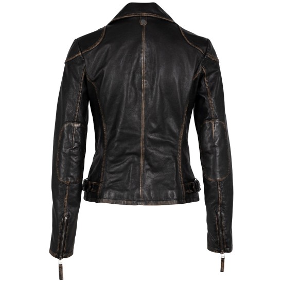 Kurtka skórzana damska Mauritius Antyczna czerń MWPeggie