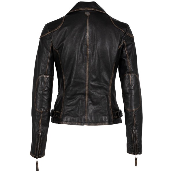 Kurtka skórzana damska Mauritius Antyczna czerń MWPeggie