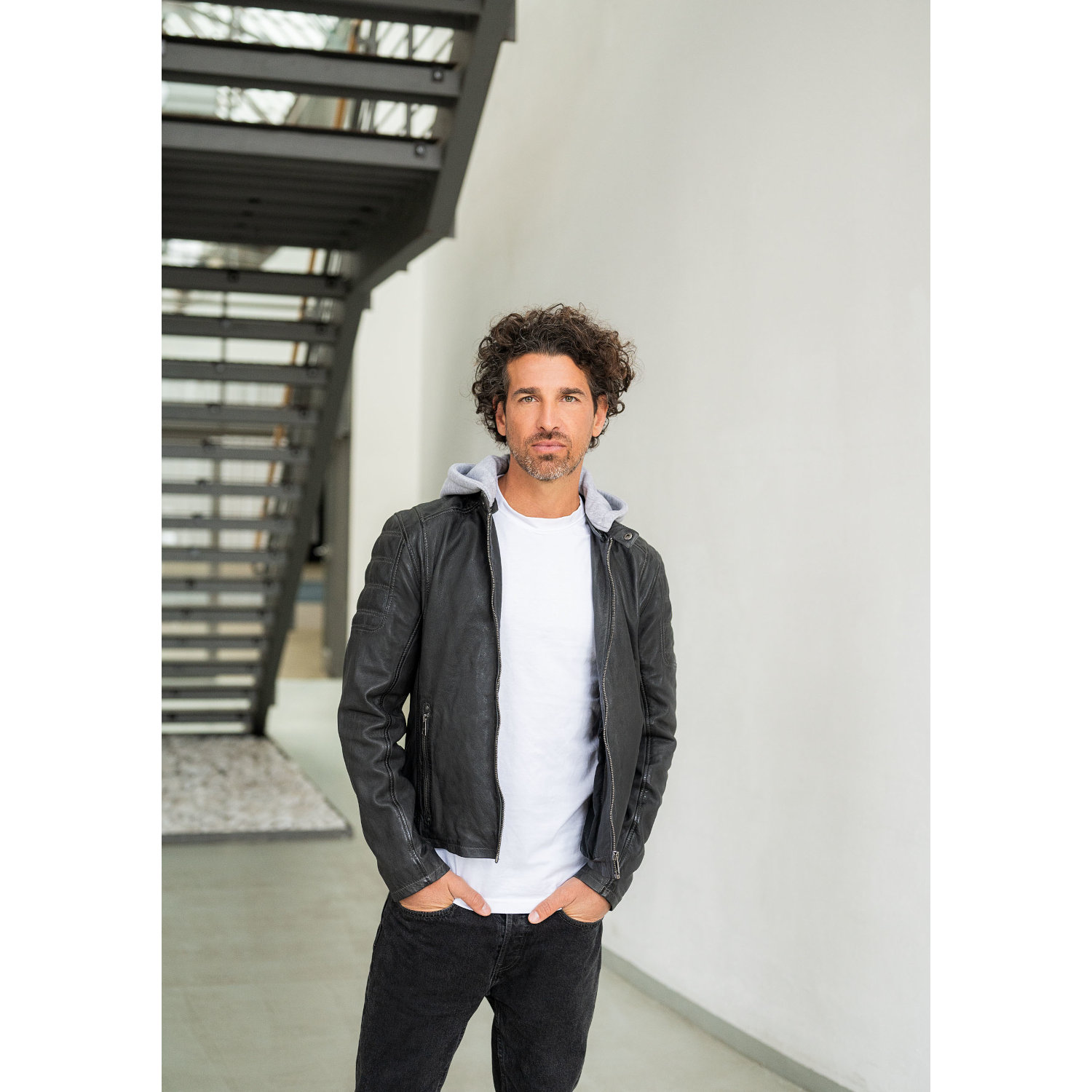 Męska kurtka skórzana Mauritius Antracyt Rylo – Kurtki skórzane