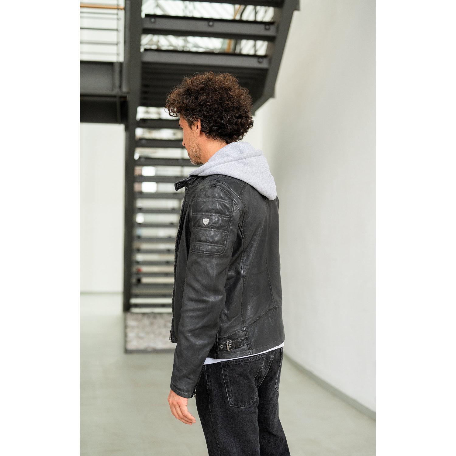 Męska kurtka skórzana Mauritius Antracyt Rylo – Kurtki skórzane