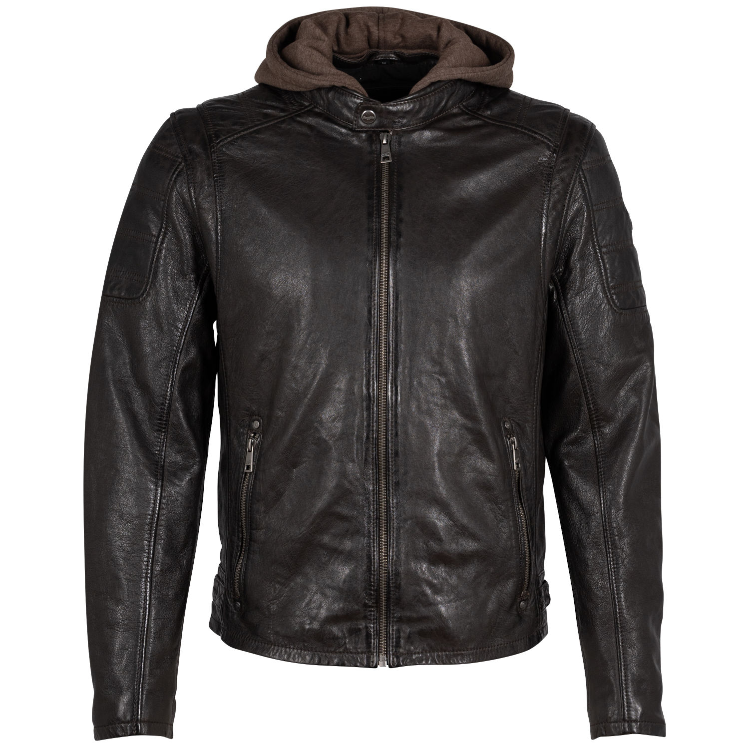Męska skórzana kurtka Mauritius Ciemnobrązowa Rylo – BLACK FRIDAY